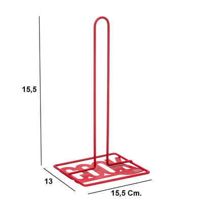 Decopatent Decopatent® - Staande Keukenrolhouder - COOK Design - Keuken papier rolhouder - Metaal - Keukenpapier houder - Rood