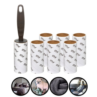 Decopatent Decopatent® - Kledingroller kleefroller - Kledingborstel + 6 Reserve rollen - Pluizenroller Plakroller - Pluisverwijderaar kleding