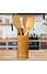Decopatent Decopatent® - Keukengerei houder Set - 5 Delige keukengerei Set - Organizer rond - Spatel set + Houder- Bamboe Hout