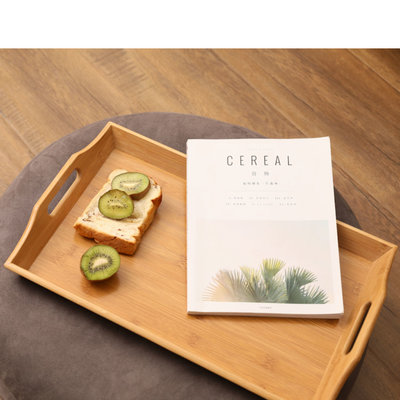 Decopatent Decopatent® Dienblad rechthoek - Groot Dienblad met handvaten - Bamboe houten Dienblad - Afm 50 x 30 x 6 Cm.