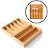 Decopatent Decopatent® Bestekbak voor keukenla met 7 Vakken - Bestek organizer - Bestekla - Hoogwaardig Bamboe Hout - Bestekcassette 43x33x5.8 Cm.