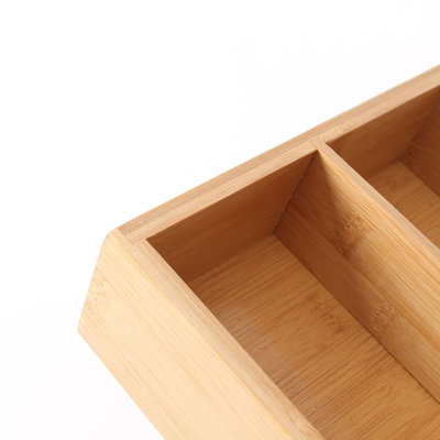 Decopatent Decopatent® Bestekbak voor keukenla met 7 Vakken - Bestek organizer - Bestekla - Hoogwaardig Bamboe Hout - Bestekcassette 43x33x5.8 Cm.