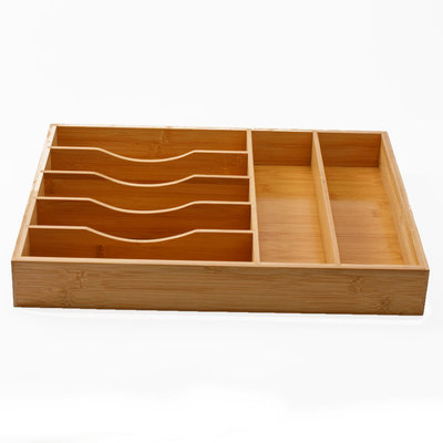 Decopatent Decopatent® Bestekbak voor keukenla met 7 Vakken - Bestek organizer - Bestekla - Hoogwaardig Bamboe Hout - Bestekcassette 43x33x6