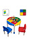 Decopatent Decopatent® - Kindertafel met 2 Stoeltjes - Speeltafel met bouwplaat en vlakke kant - 4 Bakjes - Geschikt voor Lego® Bouwstenen
