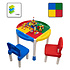 Decopatent Decopatent® - Kindertafel met 2 Stoeltjes - Speeltafel met bouwplaat en vlakke kant - 4 Bakjes - Geschikt voor Lego® Bouwstenen