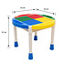 Decopatent Decopatent® - Kindertafel met 2 Stoeltjes - Speeltafel met bouwplaat en vlakke kant - 4 Bakjes - Geschikt voor Lego® Bouwstenen