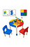 Decopatent Decopatent® - Kindertafel met 2 Stoeltjes - Speeltafel met bouwplaat en vlakke kant - Geschikt voor Lego® & Duplo® Bouwstenen
