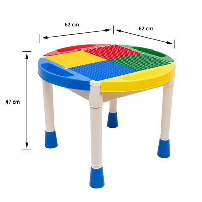 Decopatent Decopatent® - Kindertafel met 2 Stoeltjes - Speeltafel met bouwplaat en vlakke kant - Geschikt voor Lego® & Duplo® Bouwstenen