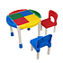 Decopatent Decopatent® - Kindertafel met 2 Stoeltjes - Speeltafel met bouwplaat en vlakke kant - 4 Bakjes - Geschikt voor Duplo® Bouwstenen