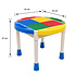 Decopatent Decopatent® - Kindertafel met 2 Stoeltjes - Speeltafel met bouwplaat en vlakke kant - 4 Bakjes - Geschikt voor Duplo® Bouwstenen