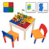 Decopatent Decopatent® - Kindertafel met 2 Stoeltjes - Speeltafel met bouwplaat en vlakke kant - Geschikt voor Lego® & Duplo® Bouwstenen