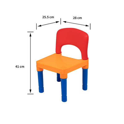 Decopatent Decopatent® - Kindertafel met 2 Stoeltjes - Speeltafel met bouwplaat en vlakke kant - Geschikt voor Lego® & Duplo® Bouwstenen