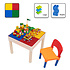 Decopatent Decopatent® - Kindertafel met 1 Stoeltje - Speeltafel met bouwplaat en vlakke kant - Geschikt voor Lego® & Duplo® Bouwstenen