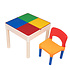 Decopatent Decopatent® - Kindertafel met 1 Stoeltje - Speeltafel met bouwplaat en vlakke kant - Geschikt voor Lego® & Duplo® Bouwstenen