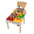 Decopatent Decopatent® - Kindertafel met 1 Stoeltje - Speeltafel met bouwplaat en vlakke kant - Geschikt voor Lego® & Duplo® Bouwstenen