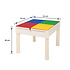 Decopatent Decopatent® - Kindertafel met 1 Stoeltje - Speeltafel met bouwplaat en vlakke kant - Geschikt voor Lego® & Duplo® Bouwstenen