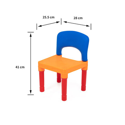 Decopatent Decopatent® - Kindertafel met 1 Stoeltje - Speeltafel met bouwplaat en vlakke kant - Geschikt voor Lego® & Duplo® Bouwstenen