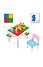 Decopatent Decopatent® - Kindertafel met 1 Stoeltje - Speeltafel met bouwplaat en vlakke kant - 2 Bakjes - Geschikt voor Duplo® Bouwstenen