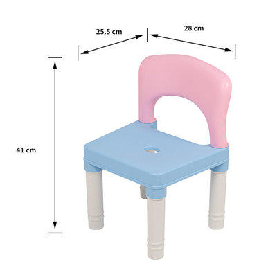 Decopatent Decopatent® - Kindertafel met 1 Stoeltje - Speeltafel met bouwplaat en vlakke kant - 2 Bakjes - Geschikt voor Duplo® Bouwstenen