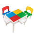 Decopatent Decopatent® - Kindertafel met 2 Stoeltjes - Speeltafel met bouwplaat en vlakke kant - 2 Bakjes - Geschikt voor Duplo® Bouwstenen