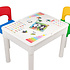 Decopatent Decopatent® - Kindertafel met 2 Stoeltjes - Speeltafel met bouwplaat en vlakke kant - 2 Bakjes - Geschikt voor Duplo® Bouwstenen