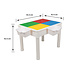 Decopatent Decopatent® - Kindertafel met 2 Stoeltjes - Speeltafel met bouwplaat en vlakke kant - 2 Bakjes - Geschikt voor Duplo® Bouwstenen