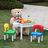 Decopatent Decopatent® - Kindertafel met 2 Stoeltjes - Speeltafel met bouwplaat en vlakke kant - 2 Bakjes - Geschikt voor Duplo® Bouwstenen