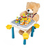 Decopatent Decopatent® - Kindertafel met  Stoeltje - Speeltafel met bouwplaat en vlakke kant - 4 Bakjes - Geschikt voor Duplo® Bouwstenen