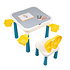 Decopatent Decopatent® - Kindertafel met  Stoeltje - Speeltafel met bouwplaat en vlakke kant - 4 Bakjes - Geschikt voor Duplo® Bouwstenen
