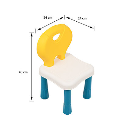 Decopatent Decopatent® - Kindertafel met  Stoeltje - Speeltafel met bouwplaat en vlakke kant - 4 Bakjes - Geschikt voor Duplo® Bouwstenen