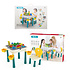 Decopatent Decopatent® - Kindertafel met  Stoeltje - Speeltafel met bouwplaat en vlakke kant - 4 Bakjes - Geschikt voor Duplo® Bouwstenen