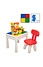 Decopatent Decopatent® - Kindertafel met 1 Stoeltje - Speeltafel met bouwplaat en vlakke kant - Tekentafel - Geschikt voor Duplo® Bouwstenen