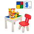 Decopatent Decopatent® - Kindertafel met 1 Stoeltje - Speeltafel met bouwplaat en vlakke kant - Tekentafel - Geschikt voor Duplo® Bouwstenen