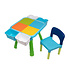 Decopatent Decopatent® - Kindertafel met 1 Stoeltje - Speeltafel met bouwplaat en Tafel kant - 4 Bakjes - Geschikt voor Duplo® Bouwstenen