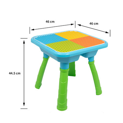 Decopatent Decopatent® - Kindertafel met 1 Stoeltje - Speeltafel met bouwplaat en Tafel kant - 4 Bakjes - Geschikt voor Duplo® Bouwstenen