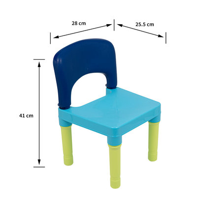 Decopatent Decopatent® - Kindertafel met 1 Stoeltje - Speeltafel met bouwplaat en Tafel kant - 4 Bakjes - Geschikt voor Duplo® Bouwstenen