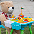 Decopatent Decopatent® - Kindertafel met 1 Stoeltje - Speeltafel met bouwplaat en Tafel kant - 4 Bakjes - Geschikt voor Duplo® Bouwstenen