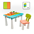 Decopatent Decopatent® - Kindertafel met 1 Stoel - Speeltafel met bouwplaat (Voor Lego® blokken) en vlakke kant - 2 Vakken - 515 Bouwstenen