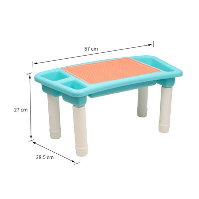 Decopatent Decopatent® - Kindertafel Bouwtafel - Speeltafel met bouwplaat (Voor Lego® blokken) en vlakke kant - 3 Vakken - Met 303 Bouwstenen