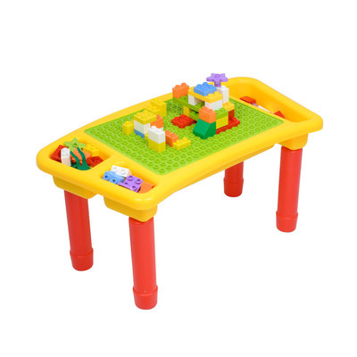 Decopatent Decopatent® - Kindertafel Bouwtafel - Speeltafel met bouwplaat (Voor Duplo® blokken) en vlakke kant - 3 Vakken - Met 90 Bouwstenen