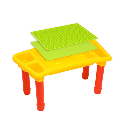 Decopatent Decopatent® - Kindertafel Bouwtafel - Speeltafel met bouwplaat (Voor Duplo® blokken) en vlakke kant - 3 Vakken - Met 90 Bouwstenen