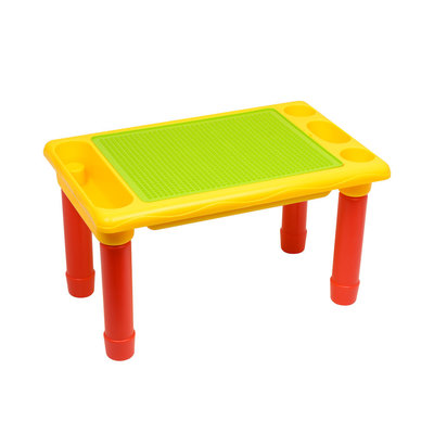 Decopatent Decopatent® - Kindertafel Bouwtafel - Speeltafel met bouwplaat (Voor Lego® blokken) en vlakke kant - 4 Vakken - Met 310 Bouwstenen