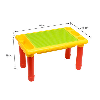 Decopatent Decopatent® - Kindertafel Bouwtafel - Speeltafel met bouwplaat (Voor Lego® blokken) en vlakke kant - 4 Vakken - Met 310 Bouwstenen