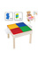 Decopatent Decopatent - 4in1 Kindertafel met Lego® & Duplo® bouwplaat - Watertafel met Hengels en Vissen - Zandtafel met Zand - Bouwtafel