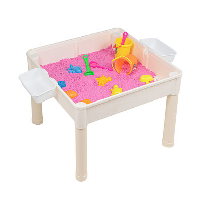 Decopatent Decopatent® - 4in1 Kindertafel met Lego® & Duplo® bouwplaat - Watertafel met Hengels en Vissen - Zandtafel met Zand - Bouwtafel