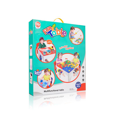 Decopatent Decopatent - 4in1 Kindertafel met Lego® & Duplo® bouwplaat - Watertafel met Hengels en Vissen - Zandtafel met Zand - Bouwtafel