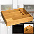 Decopatent Decopatent® Bamboe Bestekbak 5 Vaks + Messenblok voor 5 Messen - Besteklade Organizer - Bestek Opbergen - Bestekcassette - 38x28x7