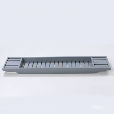 Decopatent Decopatent® Badrekje voor over bad - 70 cm - Bamboe hout - Badrek - Badplank - Badbrug - Basic bad tafeltje voor in bad - Grijs