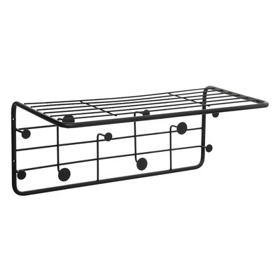 Decopatent Decopatent® Wandkapstok - Metaal - 10 ophang haken & Legplank - Wandrek Kapstok voor Muur of Wand - Garderoberek Hangende kapstok