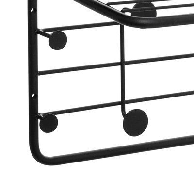 Decopatent Decopatent® Wandkapstok - Metaal - 10 ophang haken & Legplank - Wandrek Kapstok voor Muur of Wand - Garderoberek Hangende kapstok